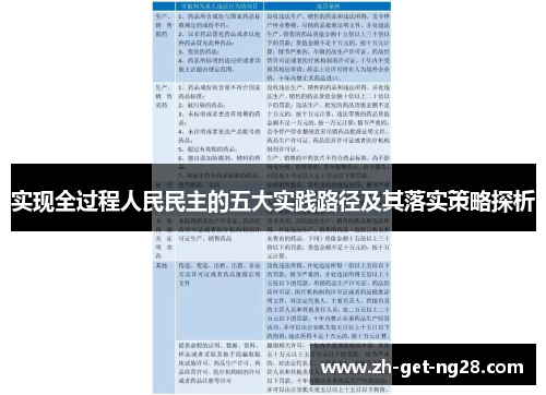 实现全过程人民民主的五大实践路径及其落实策略探析